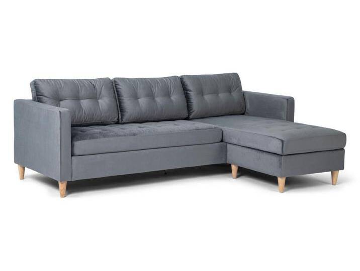 Marino Sofa BA3, Chaiselongue rechts oder links gewendet in Velour grau. von Kauf-Unique Marketplace