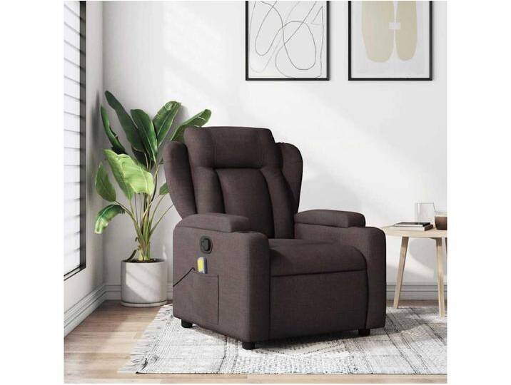 Massagesessel Dunkelbraun Stoff von Kauf-Unique Marketplace