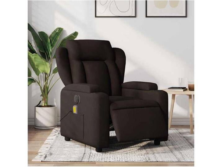 Massagesessel Elektrisch Dunkelbraun Stoff von Kauf-Unique Marketplace