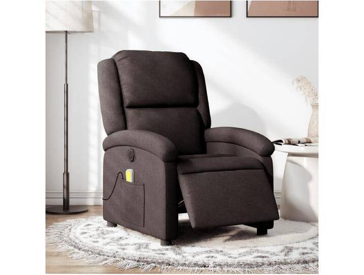 Massagesessel Elektrisch Dunkelbraun Stoff von Kauf-Unique Marketplace