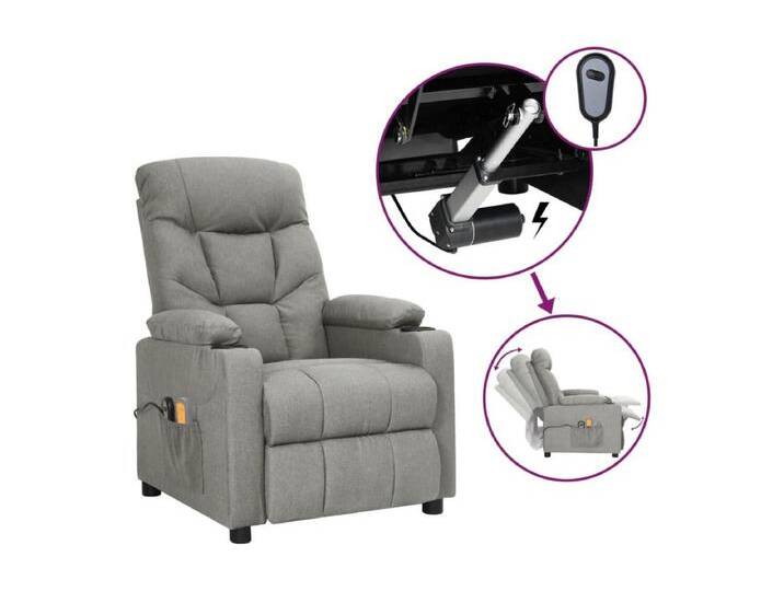 Massagesessel Elektrisch Hellgrau Stoff von Kauf-Unique Marketplace