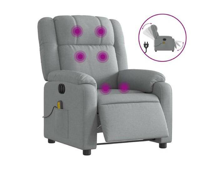 Massagesessel Elektrisch Hellgrau Stoff von Kauf-Unique Marketplace