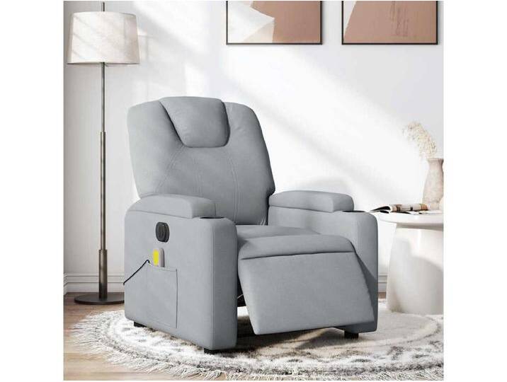 Massagesessel Elektrisch Hellgrau Stoff von Kauf-Unique Marketplace