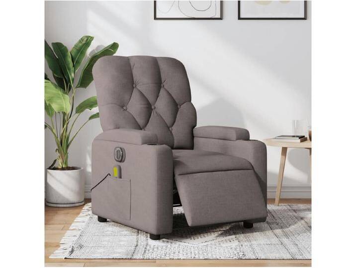 Massagesessel Elektrisch Taupe Stoff von Kauf-Unique Marketplace