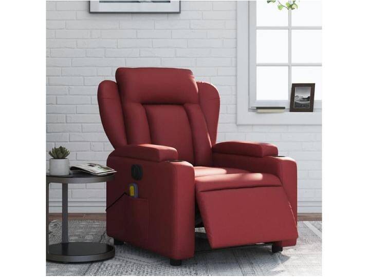 Massagesessel Elektrisch Weinrot Kunstleder von Kauf-Unique Marketplace