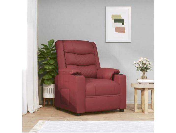 Massagesessel Elektrisch Weinrot Kunstleder von Kauf-Unique Marketplace