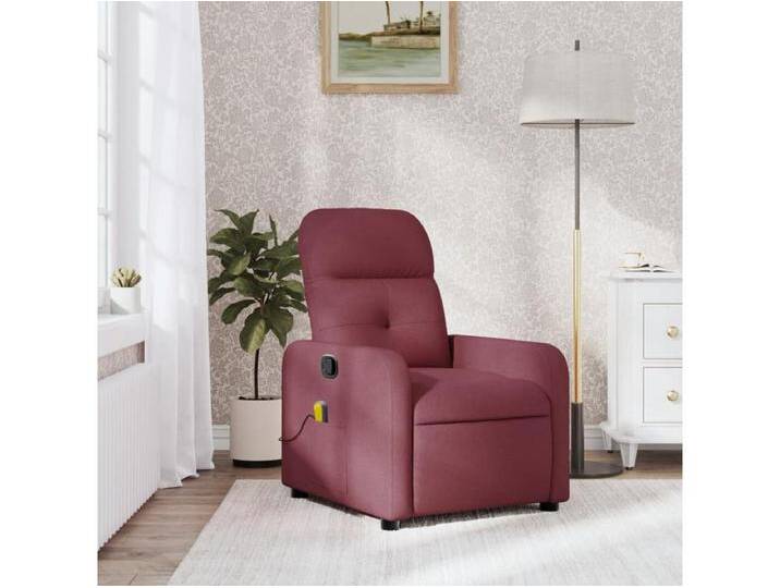 Massagesessel Weinrot Stoff von Kauf-Unique Marketplace