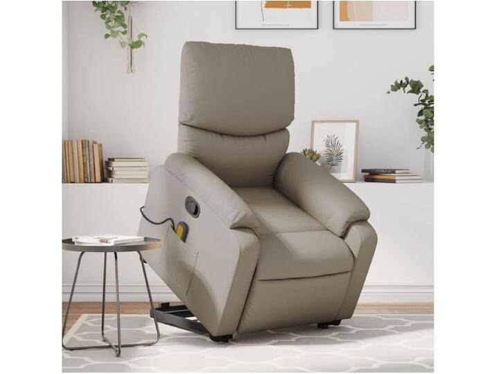 Massagesessel mit Aufstehhilfe Cappuccino-Braun Kunstleder von Kauf-Unique Marketplace