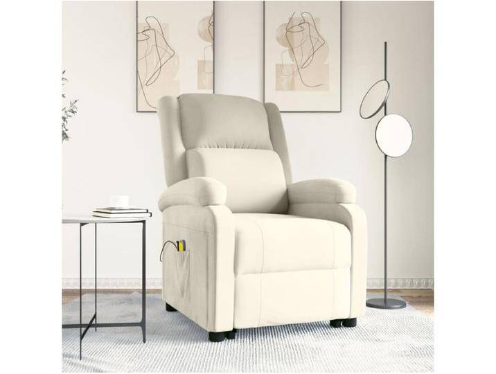 Massagesessel mit Aufstehhilfe Creme Samt von Kauf-Unique Marketplace