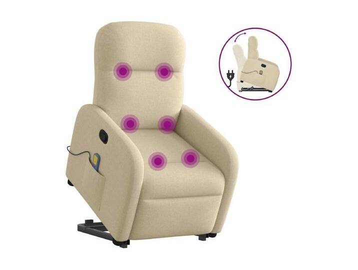 Massagesessel mit Aufstehhilfe Creme Stoff von Kauf-Unique Marketplace