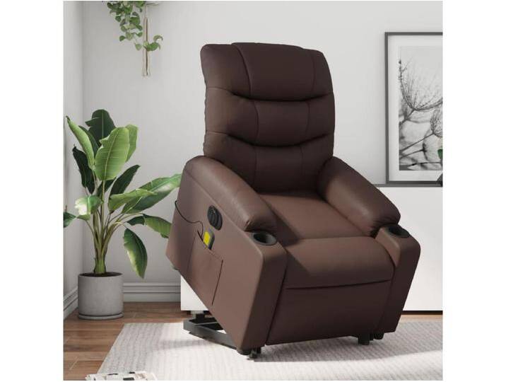 Massagesessel mit Aufstehhilfe Elektrisch Braun Kunstleder von Kauf-Unique Marketplace