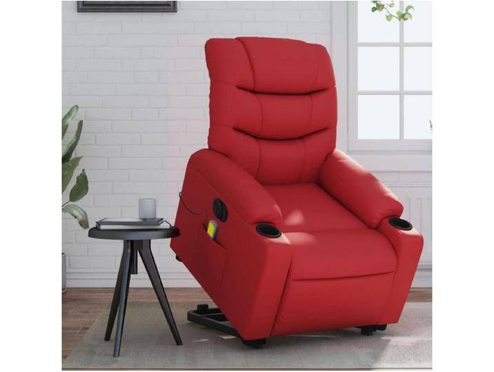 Massagesessel mit Aufstehhilfe Elektrisch Rot Kunstleder von Kauf-Unique Marketplace