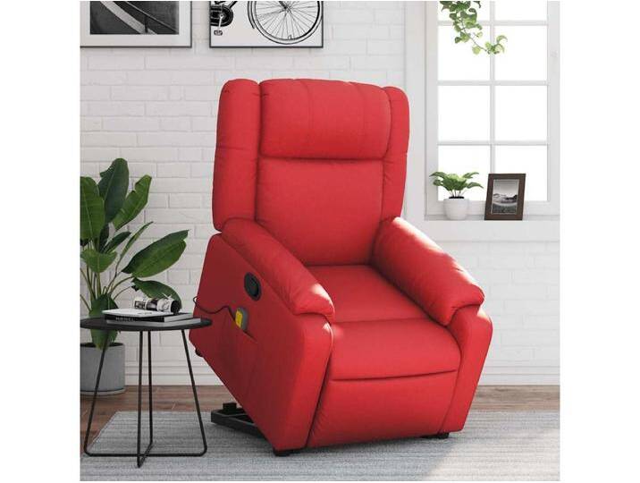 Massagesessel mit Aufstehhilfe Rot Kunstleder von Kauf-Unique Marketplace