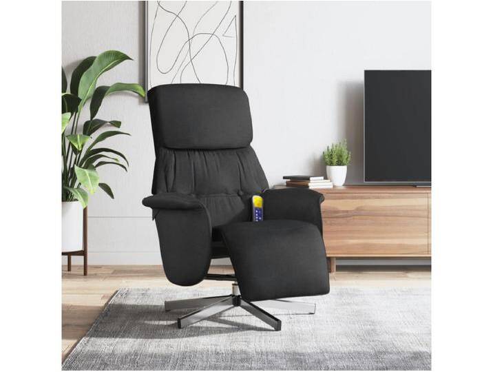 Massagesessel mit Fußteil Schwarz Stoff von Kauf-Unique Marketplace