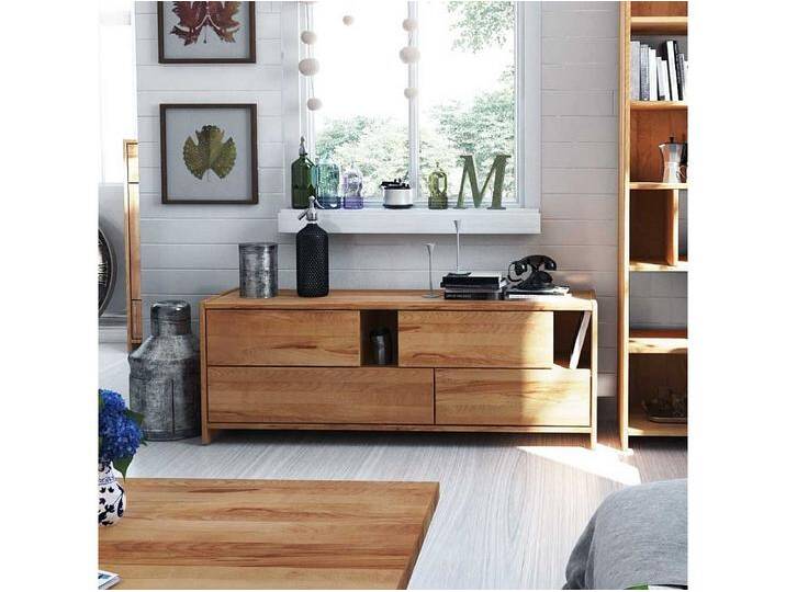 Massivholz Lowboard aus Kernbuche geölt modern von Kauf-Unique Marketplace