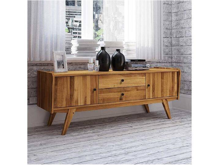 Massivholz Lowboard aus Wildeiche geölt Retrostil Massivholz Lowboard aus Wildeiche geölt Retrostil von Kauf-Unique Marketplace