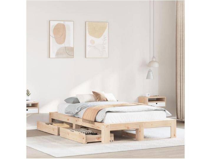 Massivholzbett ohne Matratze 135x190 cm Kiefernholz von Kauf-Unique Marketplace