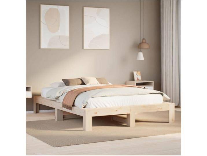 Massivholzbett ohne Matratze 140x190 cm Kiefernholz von Kauf-Unique Marketplace