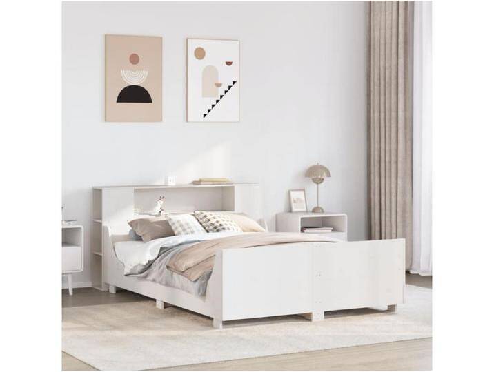 Massivholzbett ohne Matratze Weiß 120x190 cm Kiefernholz von Kauf-Unique Marketplace
