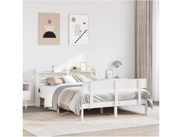 Massivholzbett ohne Matratze Weiß 140x200 cm Kiefernholz von Kauf-Unique Marketplace
