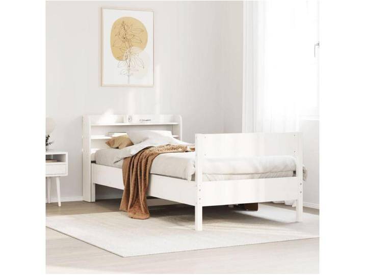 Massivholzbett ohne Matratze Weiß 90x190 cm Kiefernholz von Kauf-Unique Marketplace