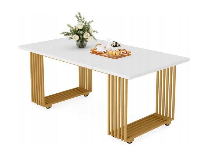 Moderne Esstisch für 6 bis 8 Personen, weißer Esstisch mit einer Länge von 179,8 cm, Holz-Küchentisch für den Heiligen Patrickstag von Kauf-Unique Marketplace