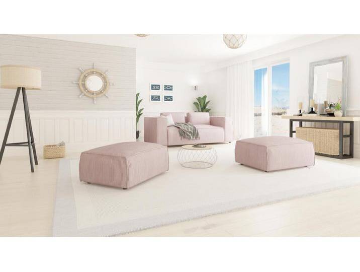 Moderner Fußhocker Vera aus Cord mit weichem Sitz Moderner Fußhocker Vera aus Cord mit weichem Sitz von Kauf-Unique Marketplace