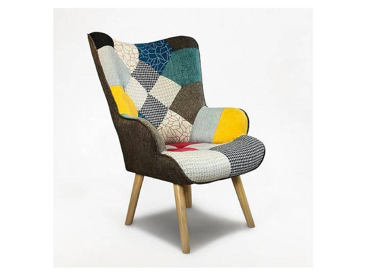 Moderner Sessel Patchwork Design Stuhl mit Armlehnen Patchy Chic von Kauf-Unique Marketplace