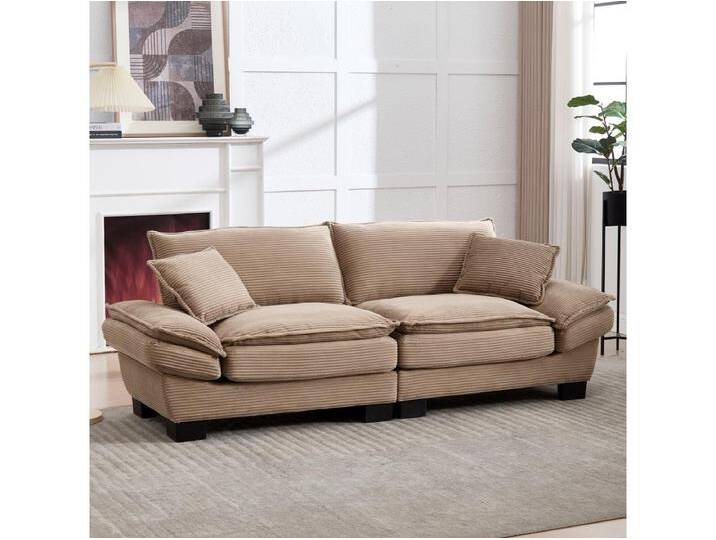 Modernes Doppelsofa - 224 x 81 x 81 cm - mit Bettdecke - für Schlafzimmer und Büro - Samt - Khaki Modernes Doppelsofa - 224 x 81 x 81 cm - mit Bettdecke - für Schlafzimmer und Büro - Samt - Khaki von Kauf-Unique Marketplace