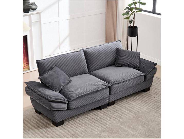 Modernes Doppelsofa - 224 x 81 x 81 cm - mit Bettdecke - für Schlafzimmer und Büro - Samt - grau Modernes Doppelsofa - 224 x 81 x 81 cm - mit Bettdecke - für Schlafzimmer und Büro - Samt - grau von Kauf-Unique Marketplace