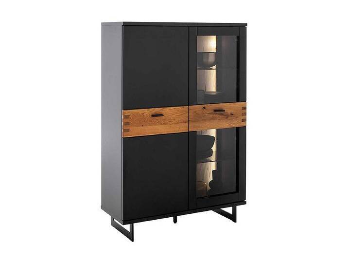 Modernes Highboard mit Glast�r in Schwarzgrau Wildeichefarben Modernes Highboard mit Glast�r in Schwarzgrau Wildeichefarben von Kauf-Unique Marketplace