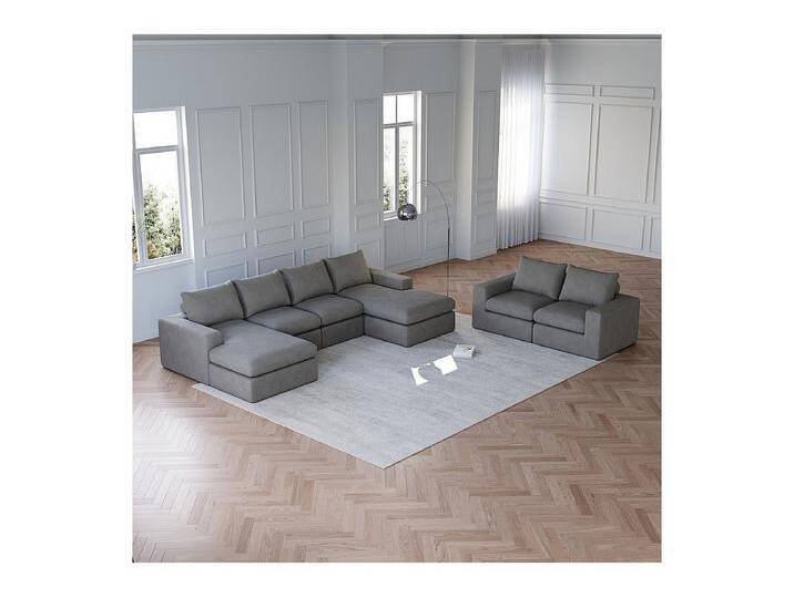 Modulare 6-Sitzer Eckcouch, aus Cord, mit reversibler Relaxliege, DIY Wohnzimmer, Anthrazitgrau Modulare 6-Sitzer Eckcouch, aus Cord, mit reversibler Relaxliege, DIY Wohnzimmer, Anthrazitgrau von Kauf-Unique Marketplace