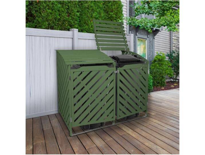 Mülltonnenverkleidung 2er Tonnen Mülltonenbox Mülltonnenschrank Mülltonne Abdeckung Verkleidung Garten Salbei-Grün Mülltonnenverkleidung 2er Tonnen Mülltonenbox Mülltonnenschrank Mülltonne Abdeckung Verkleidung Garten Salbei-Grün von Kauf-Unique Marketplace
