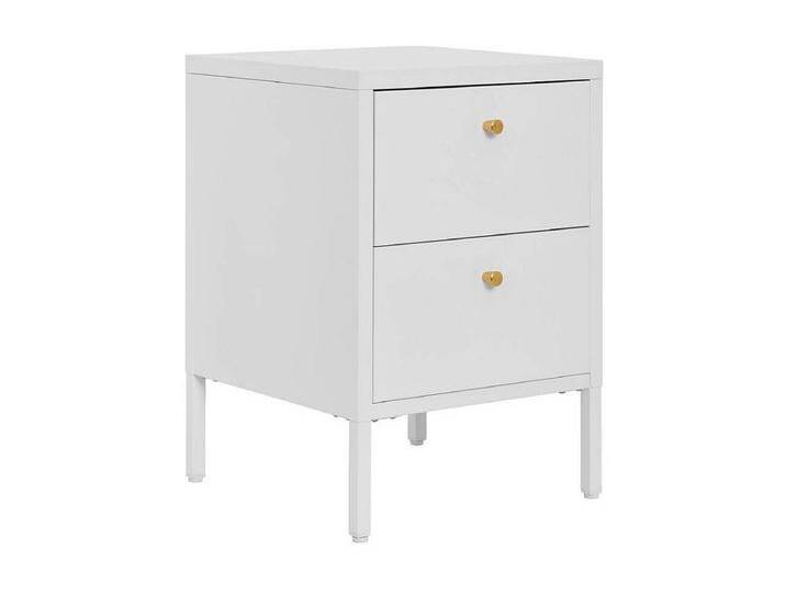 Nachtkommode Nachtschrank in Wei� mit Vierfu�gestell aus Metall Nachtkommode Nachtschrank in Wei� mit Vierfu�gestell aus Metall von Kauf-Unique Marketplace