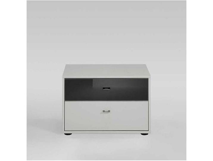 Nachtkommode in Weiß Schwarz Glas beschichtet Nachtkommode in Weiß Schwarz Glas beschichtet von Kauf-Unique Marketplace