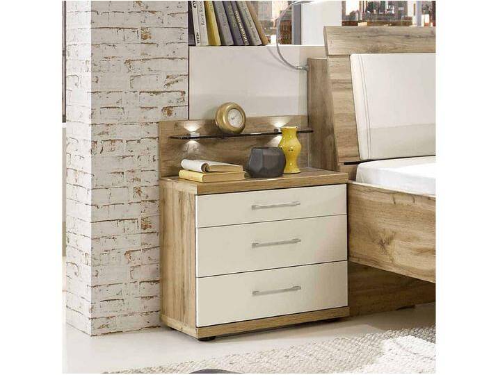 Nachtkonsole in Wei� Eiche 50 cm breit (2er Set) von Kauf-Unique Marketplace