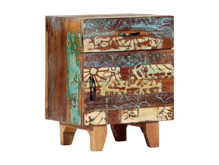 Nachttisch Nachtschrank Handgeschnitzt 40x30x50 cm Altholz Massiv -RN62189 von Kauf-Unique Marketplace