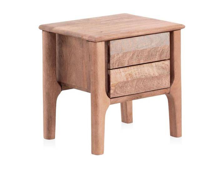 Nachttisch in hellbraunem massivem Mangoholz von Kauf-Unique Marketplace