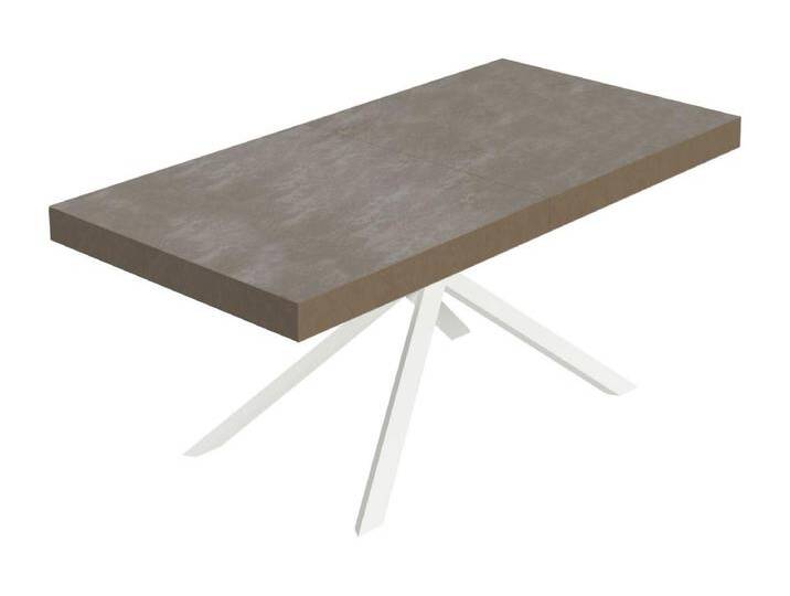 Niket taubengrauer ausziehbarer Tisch 180/284x90 cm mit weißen Beinen von Kauf-Unique Marketplace