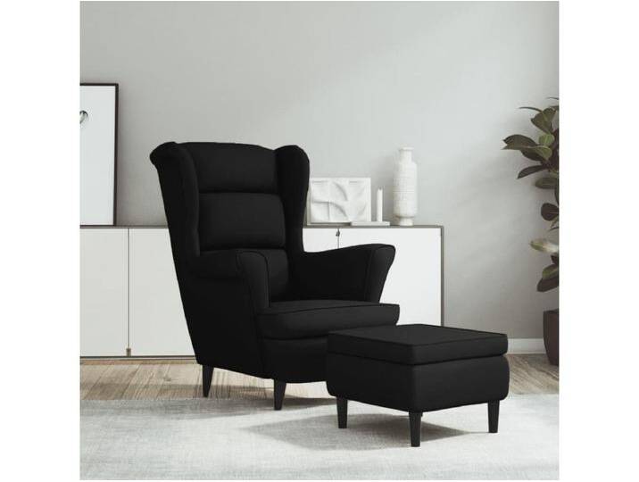 Ohrensessel mit Hocker Schwarz Samt von Kauf-Unique Marketplace
