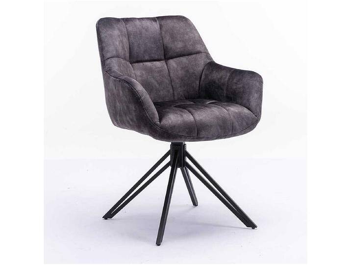 Polster Armlehnstühle in Anthrazit und Schwarz Gestell aus Metall (2er Set) von Kauf-Unique Marketplace