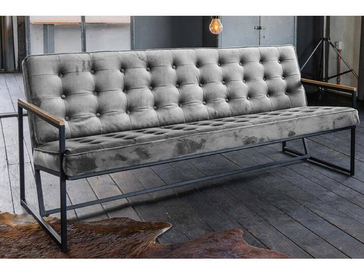 Polsterbank - Grau Velvet - ARLY von Kauf-Unique Marketplace