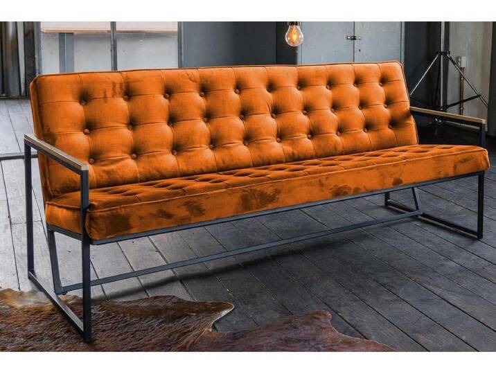 Polsterbank - Orange Velvet - ARLY von Kauf-Unique Marketplace