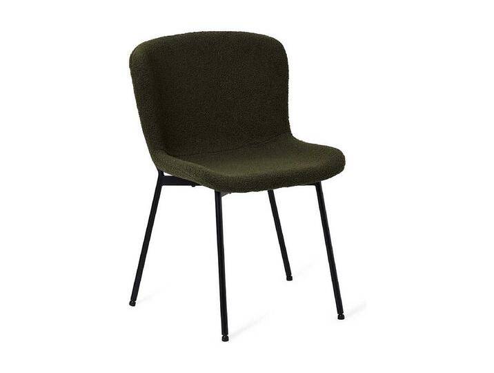 Polsterstuhl Esstischstuhl aus Boucle Stoff in Oliv Gr�n (2er Set) von Kauf-Unique Marketplace