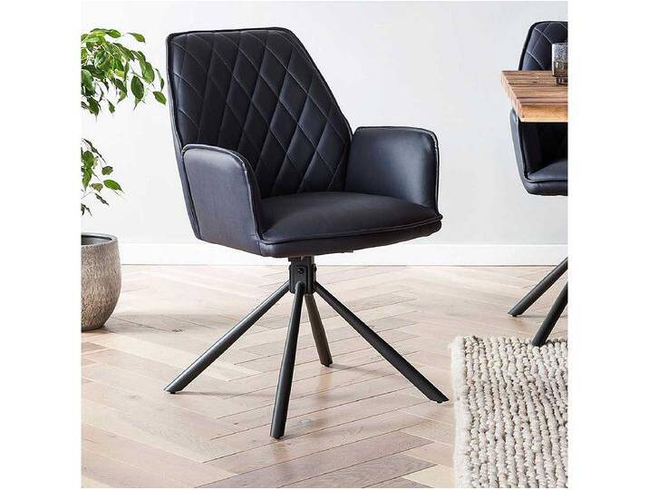 Polsterstuhl Esszimmer Set mit Armlehnen Gestell aus Metall (2er Set) von Kauf-Unique Marketplace