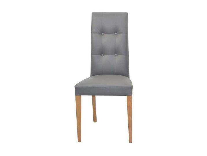 Polsterstuhl Hochlehner in Grau und Eichefarben Kunstleder Bezug (2er Set) von Kauf-Unique Marketplace