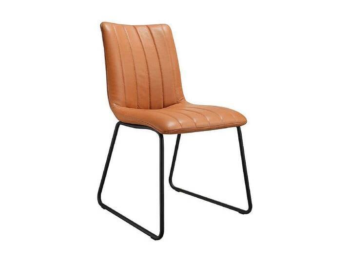 Polsterstuhl in Cognac Braun und Schwarz Leder (2er Set) von Kauf-Unique Marketplace