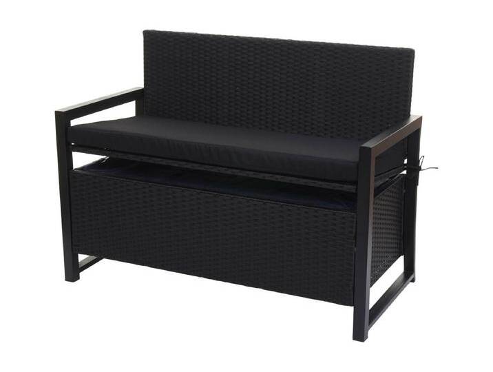 Poly-Rattan 2er Sitzbank MCW-F39, Anthrazit, Kissen schwarz von Kauf-Unique Marketplace