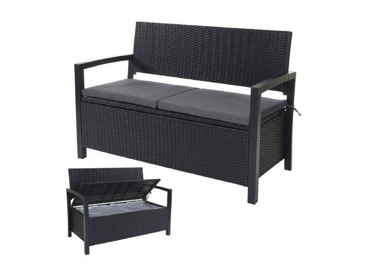 Poly-Rattan 2er Sitzbank MCW-F39, Grau-meliert, Kissen grau von Kauf-Unique Marketplace