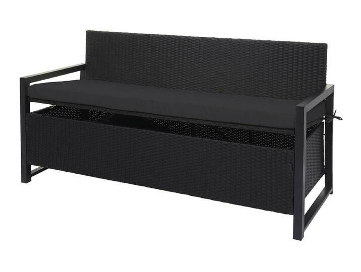 Poly-Rattan 3er Sitzbank MCW-F39, Anthrazit, Kissen schwarz von Kauf-Unique Marketplace